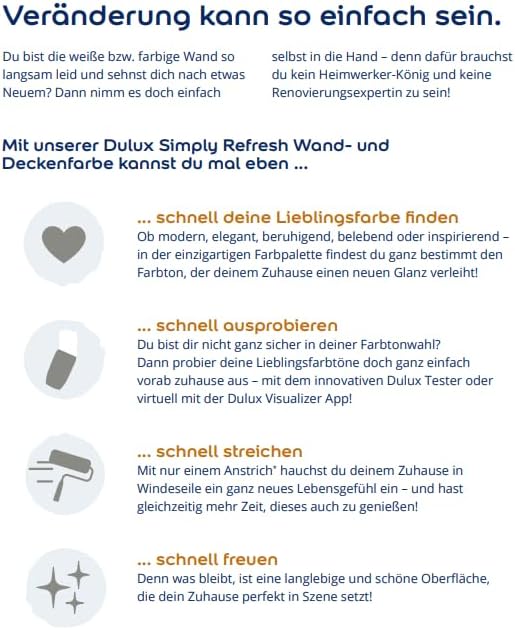 Dulux Simply Refresh Wand- und Deckenfarbe Salbeigrün 2,5l 2.50 l (1er Pack) Salbeigrün, 2.50 l (1er