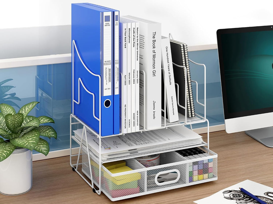EasyPAG 6 Fächer A4 Metall Büro Schreibtisch Organizer Dokumentenhalter Aktenablage Zeitschriftenhal
