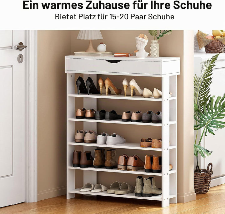 sogesfurniture Holz Schuhregal 5 Ebenen Schuhschrank Schuhablage Standregal Schuhständer für 20 Paar