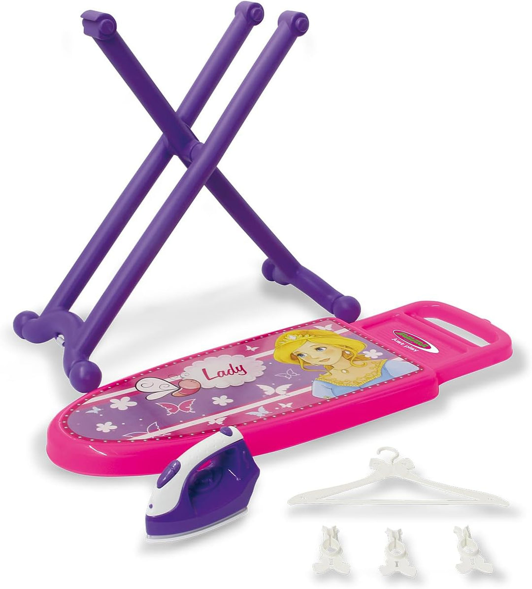 JAMARA 460259 - Little Laundry Princess - Rollenspiel Bügelset - Stabile Kippsichere Mechanik, für K
