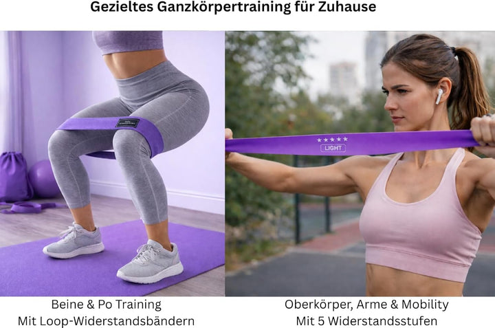 Pilates-Set für zu Hause – Pilates-Trainingsset mit Widerstandsbändern, Pilatesball & Zubehör – Home