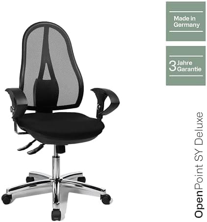 Topstar Open Point SY Deluxe, ergonomischer Syncro-Bandscheiben-Drehstuhl, Bürostuhl, Schreibtischst
