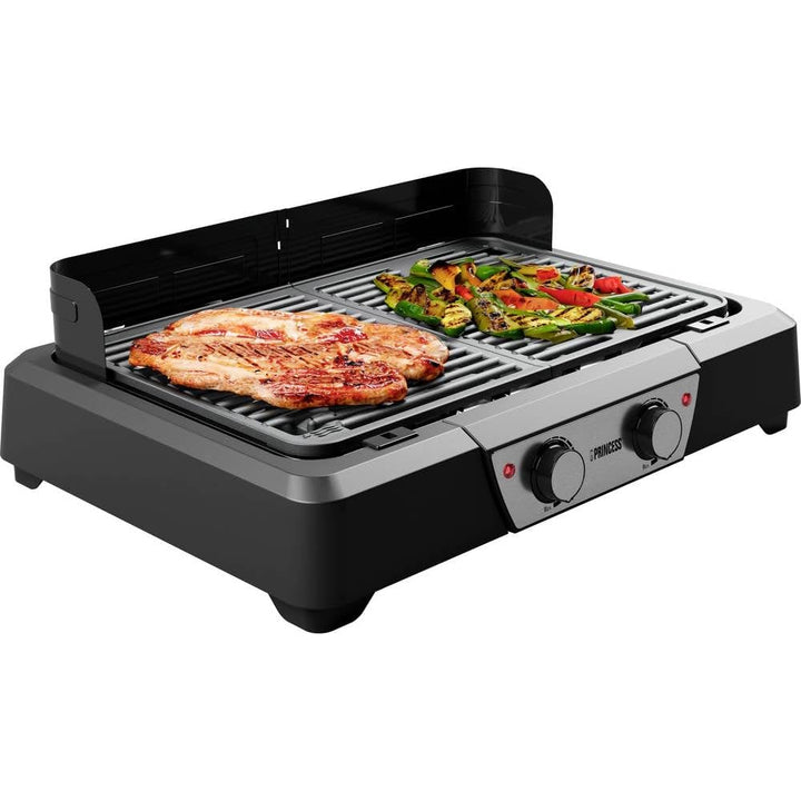 Princess Elektrischer Grill und Tischgrill - 43x27 cm - Einstellbarer Thermostat - 2 Heizzonen - Ant
