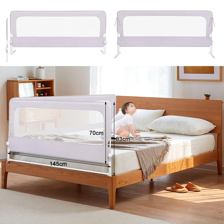 OHMG Bettgeländer,Sicherheitsgitter für Kinder,Sicherheitsgitter für Bett,höhenverstellbar,tragbar,B