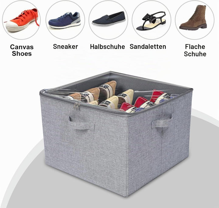 Schuhaufbewahrungsbox,Schuhorganizer Platzsparend mit 16 verstellbaren Fächern Schuh Organizer mit t