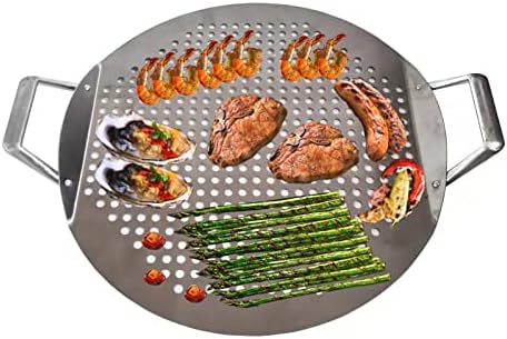 Grill Topper - Grillplatte aus Edelstahl – Perforiertes Grillzubehör Kompatibel mit Kugelgrill, Kama