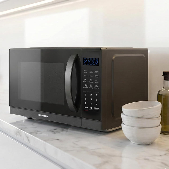 HMW-MD25DBK Mechanischer Mikrowellenherd, 25 l, 800 W Aufsatz-Mikrowelle mit 5 Leistungsstufen, Time