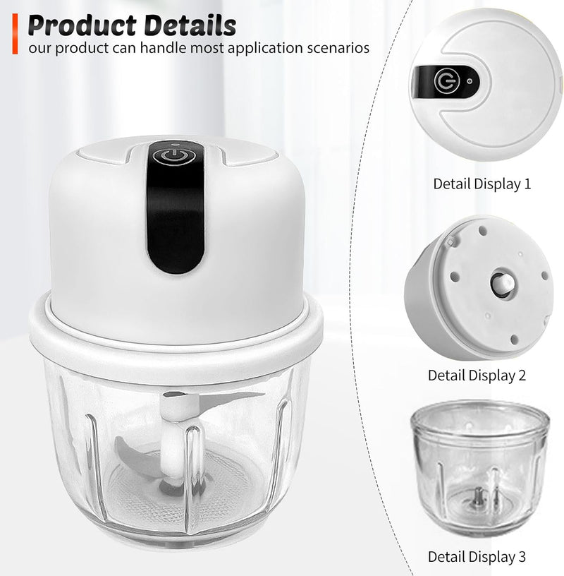 300ML Zerkleinerer Küche Elektrisch, Zwiebelschneider, Usb Zwiebelschneider Elektrisch, Zwiebelhacke