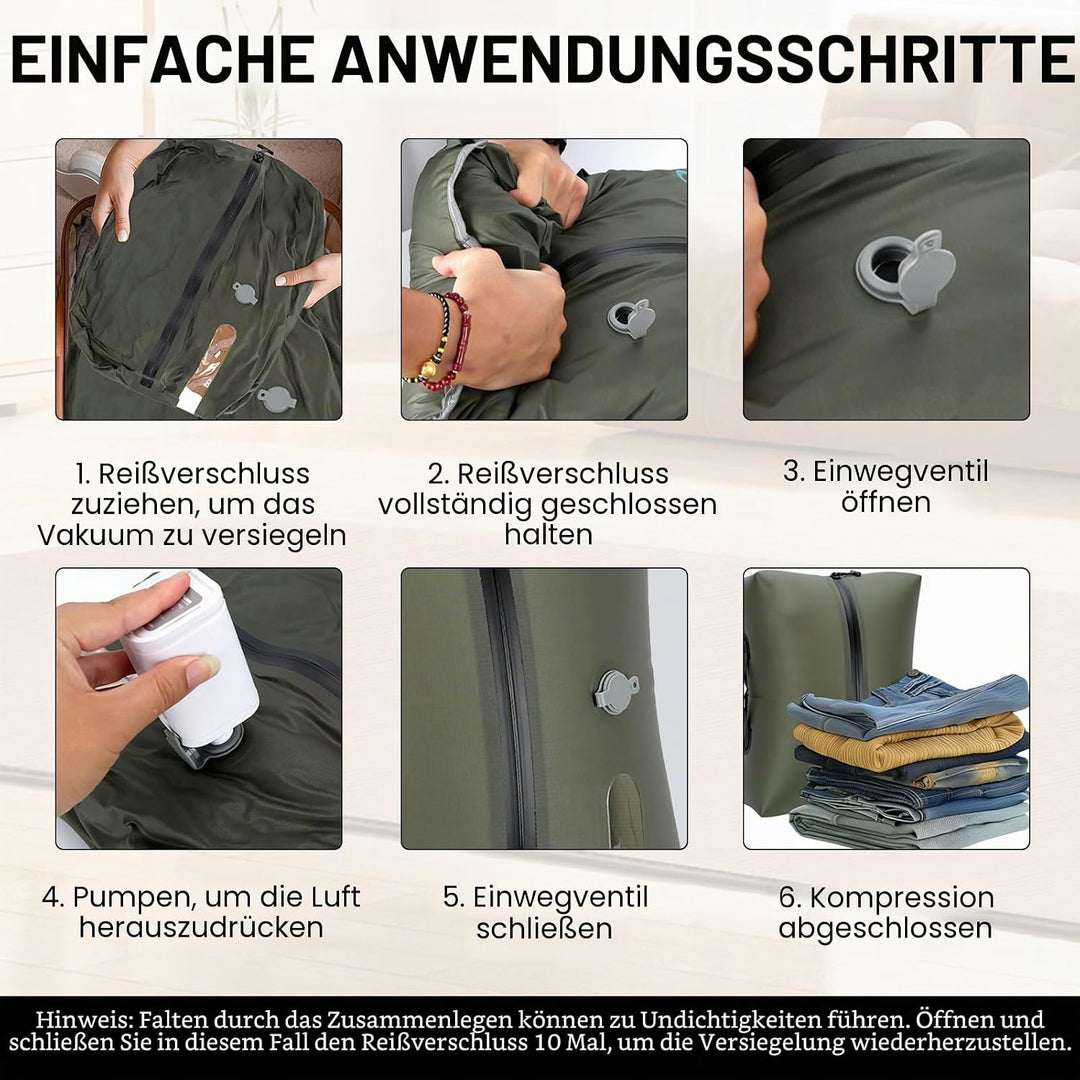 Vakuumbeutel TPU, Kompressionsbeutel mit Ventil für Pumpe oder manuelles, aus 70D Nylon, wasserdicht
