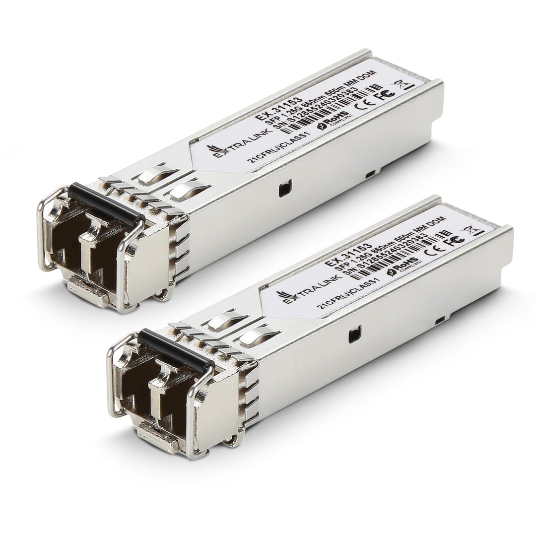 Extralink SFP Modul 1.25G LC Duplex Multimode 850 nm 550 m MSA-kompatibel – Für Cisco, Ubiquiti UniF