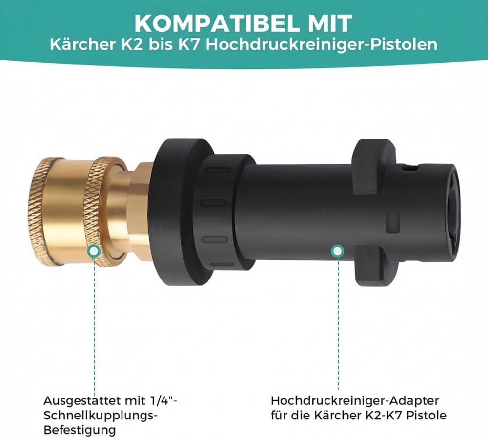 Hochdruckreiniger Verlängerungsstange, 4000 PSI, Teleskopische Verlängerungsstab mit Düsenhülsenstan
