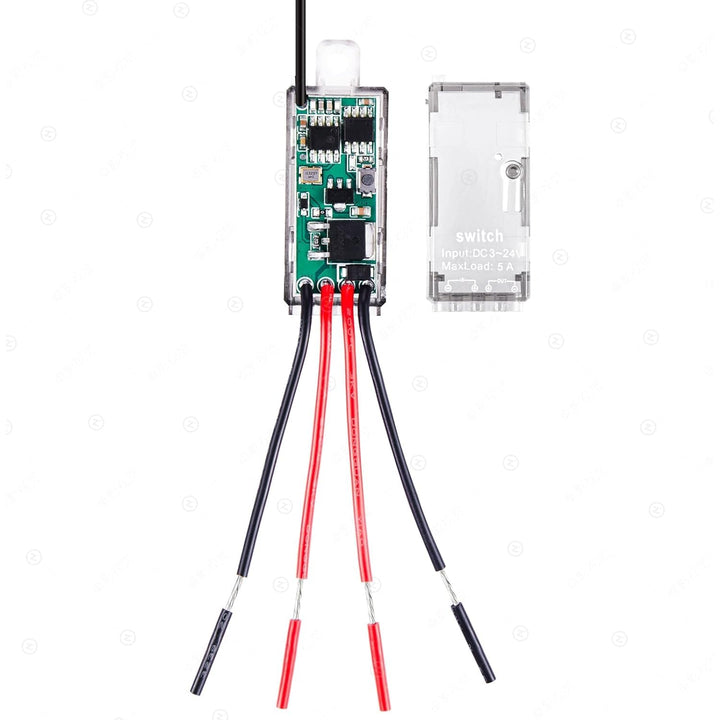 12v funkschalter,4 Wege kabelloser Lichtschalter DC 5V/12V/24V/5A Mini Relais 1 Kanal Wireless Licht