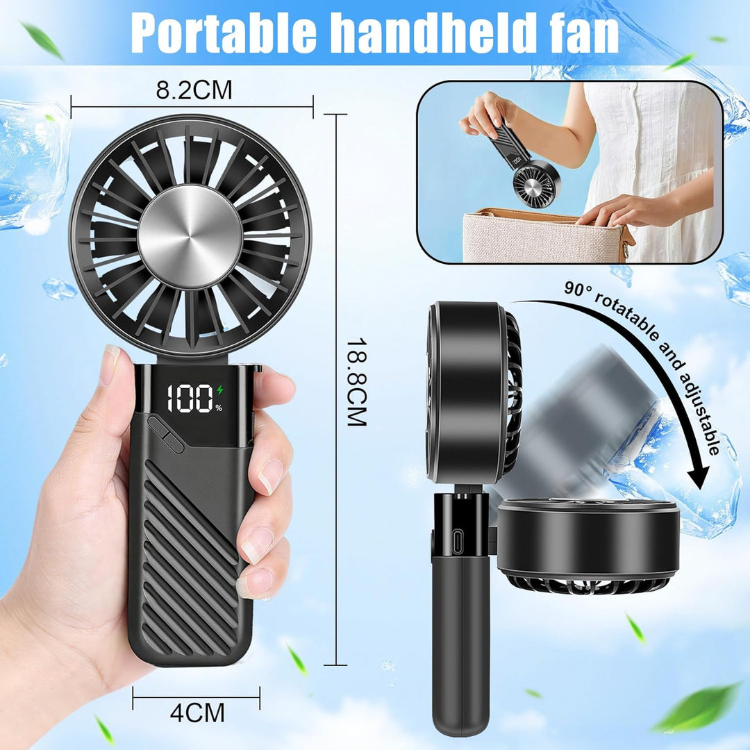 Feebee Handventilator, USB Ventilator Leise Klein Mini Ventilator Tragbarer Tischventilatoren Akku m