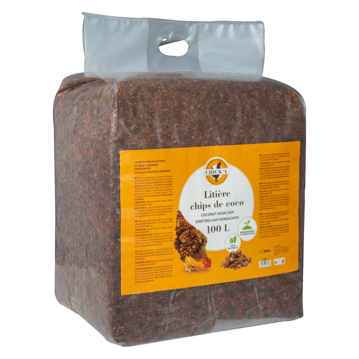 horizont Kokoseinstreu 100 L grob | biologisch abbaubar und kompostierbar, Kokoschips, für Geflügel,