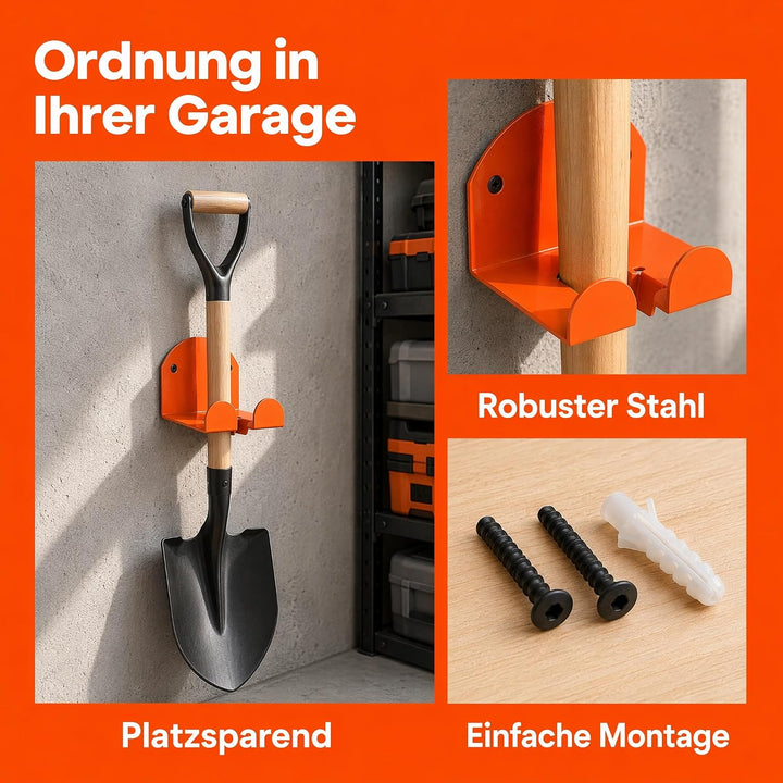 2 Stück Motorsensen Halterung, Wandhalterung mit Passenden Schrauben | Halter Rasentrimmer Wandhaken