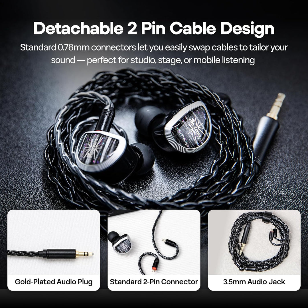 Linsoul Kiwi Ears Aether In Ear Monitor, 15,3mm grosser Planartreiber IEM-Kopfhörer, HiFi-kabelgebun