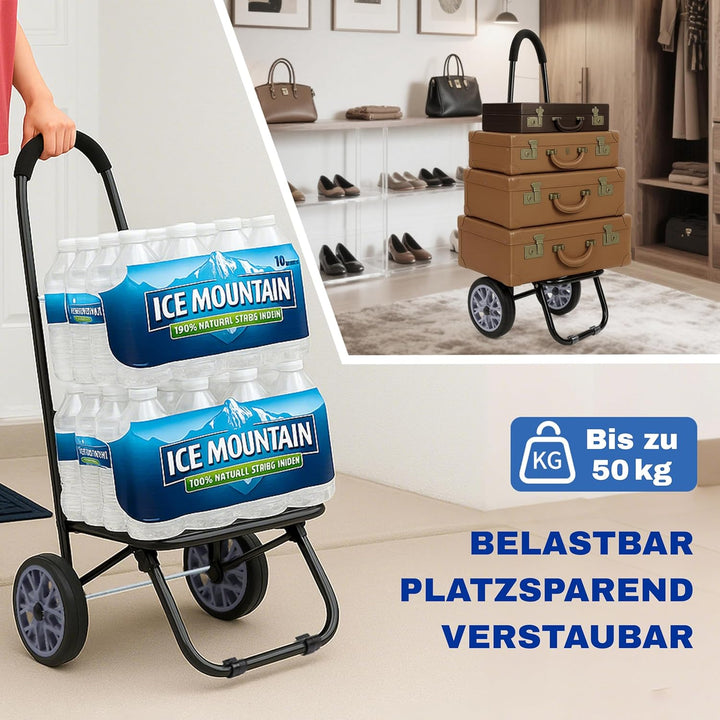 Allyson Einkaufstrolley klappbar – grosser 45L Shopping Trolley mit geräuschlosen Rädern, wasserdich