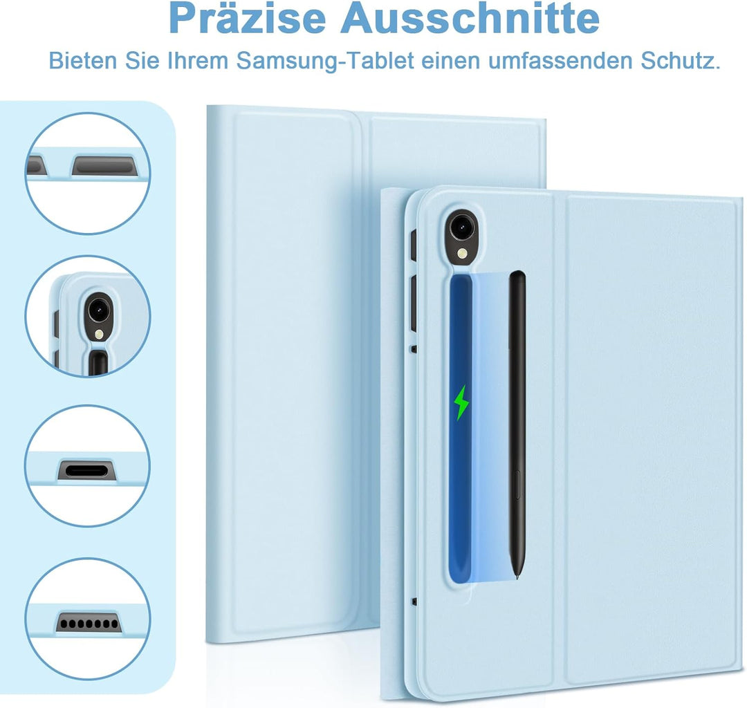 Bettdow für Samsung Galaxy Tab S10 Lite/S10 FE 10.9" 2025 Tastatur Hülle, Deutsch QWERTZ Layout Abne