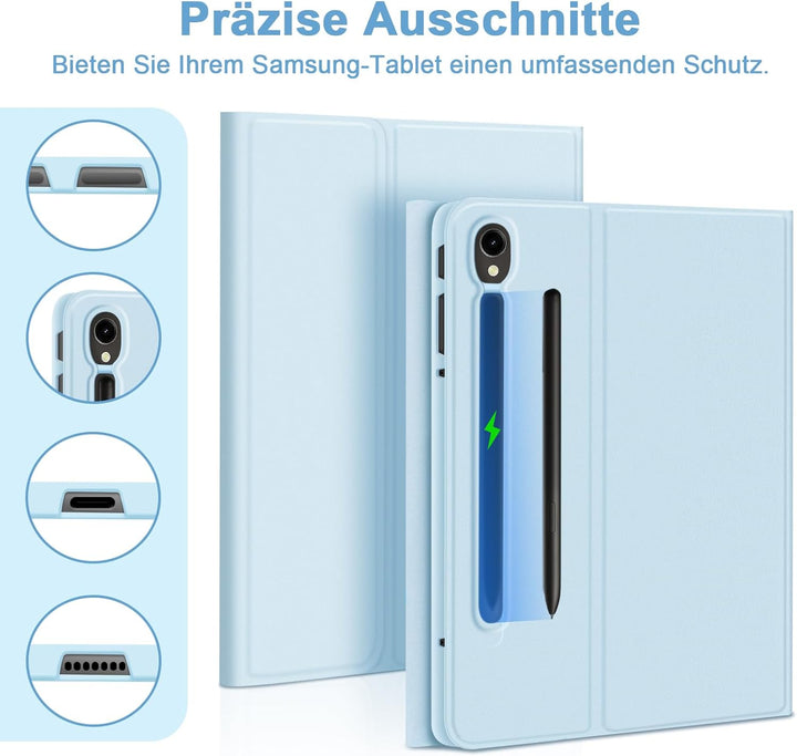 Bettdow für Samsung Galaxy Tab S10 Lite/S10 FE 10.9" 2025 Tastatur Hülle, Deutsch QWERTZ Layout Abne