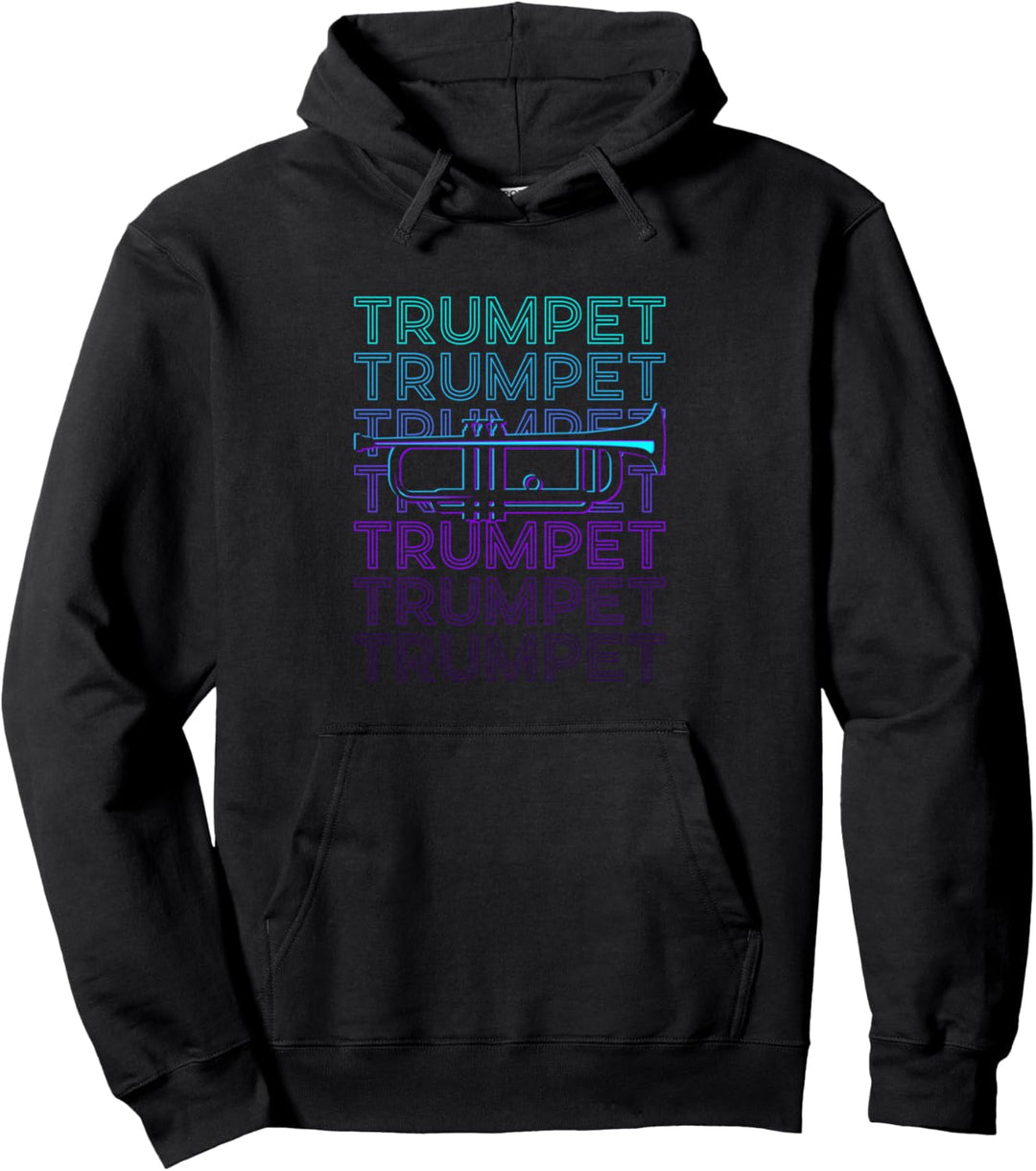 Trompetenspieler Trompeter Retro Pullover Hoodie