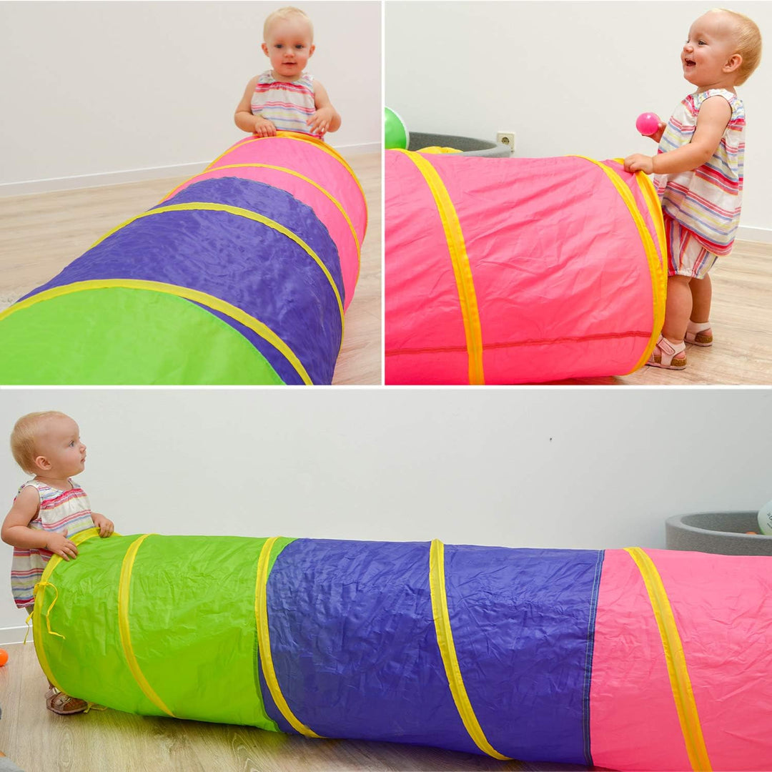 LittleTom Spieltunnel für Kinder - 180x46 Activity Spieltunnel Baby Turnen - Parcours Tunnel Spielze