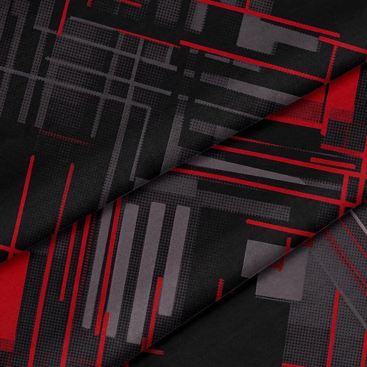LARAWELL Bettwäsche 135x200 Baumwolle ganzjahres Bettwäsche-Sets rot grau abstrakt geometrisch Premi