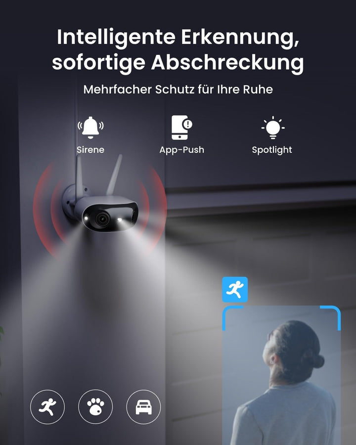 Reolink 4K Wi-Fi 6 Überwachungskamera Aussen mit 180° Panoramablick, 2.4/5GHz Dual-Band WLAN Kamera