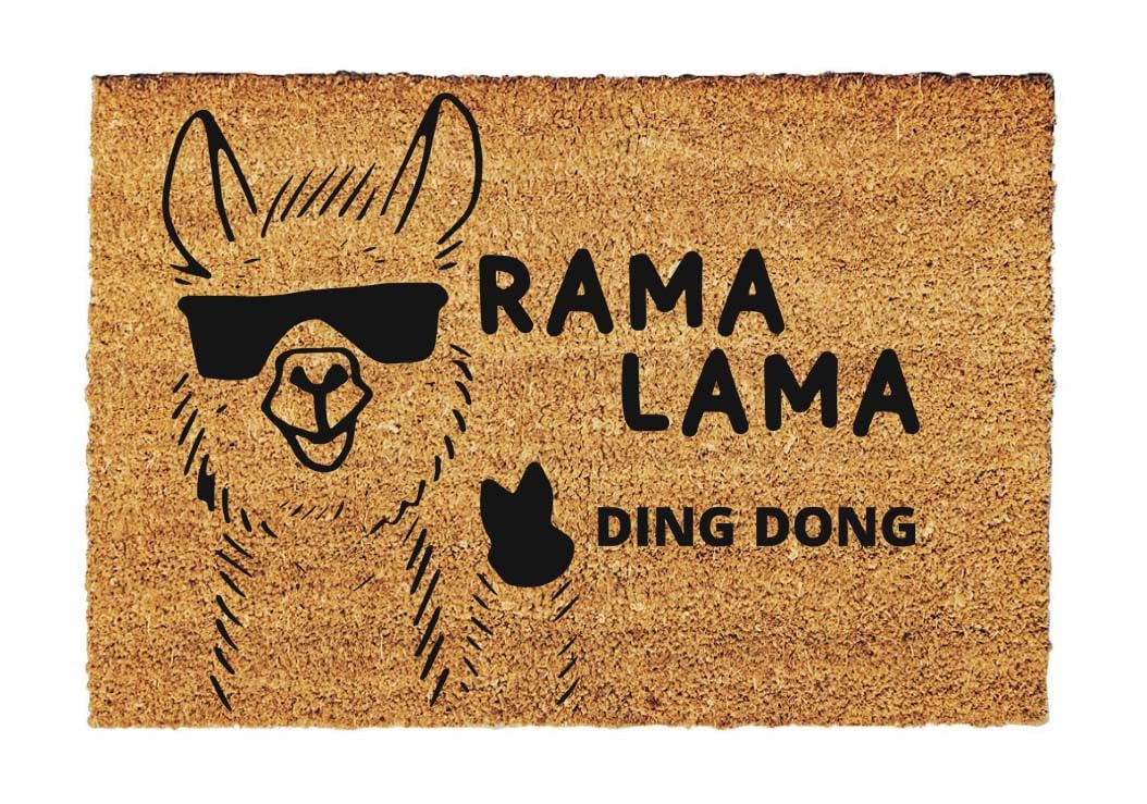 Giftstory Kokosmatte Fussmatte Kokos RAMA LAMA für Innen und Aussen 60x40 Fussmatte Haustür - Willko