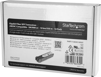 StarTech.com Gigabit LWL SFP Transceiver Modul - HP J4859C kompatibel - SM/MM LC mit DDM - 10km / 55