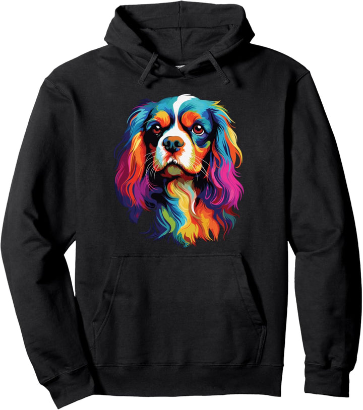 Wasserfarben Farbenfroher Cavalier King Charles Spaniel Pullover Hoodie
