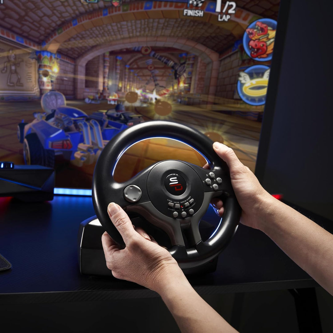 Subsonic Superdrive - Rennlenkrad / Lenkrad Driving Wheel SV200 mit pedalen und Schaltpaddles für Ni