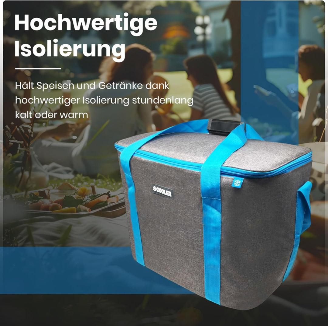 ToCi Kühltasche 36 Liter Isoliertasche Thermotasche Picknicktasche für Picknick Camping Urlaub Wande