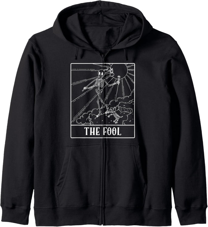 Cute Skeleton The Fool Tarot Card Men Women Kapuzenjacke