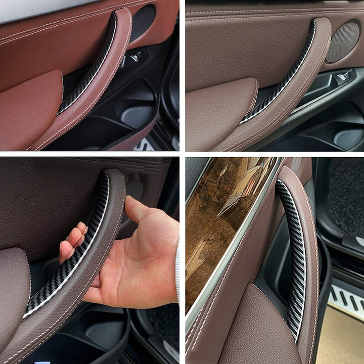 TTCR-II Auto Türgriffabdeckung Kompatibel mit BMW X5 X6, ABS Carbonmuster linke Auto Türgriff Schutz