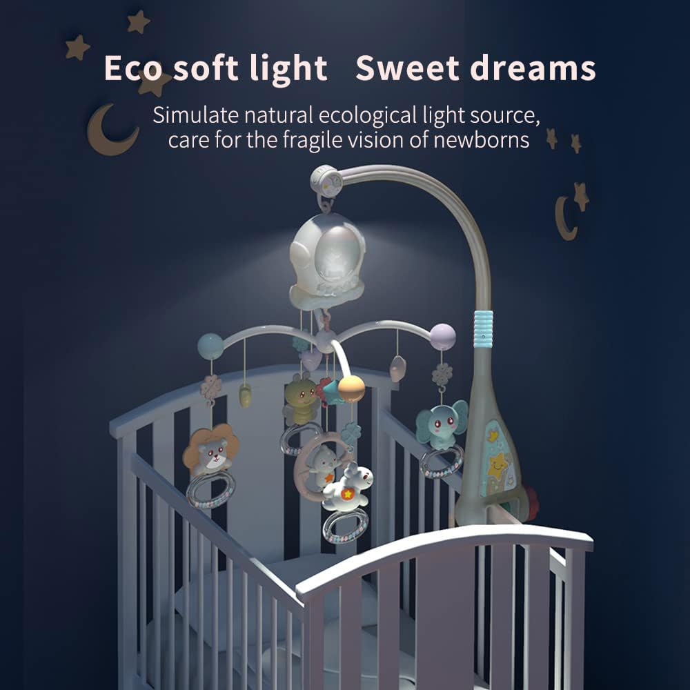 Eners Baby Musik Mobile Babybett, Spieluhr Mobile Baby Mädchen Junge, Mobile Halterung Babybett Wick
