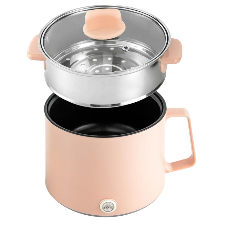 1.7L Elektrische Hot Pot mit Dampfgarer, 220V Mini Multikocher Tragbare Antihaft Topf mit Doppelter