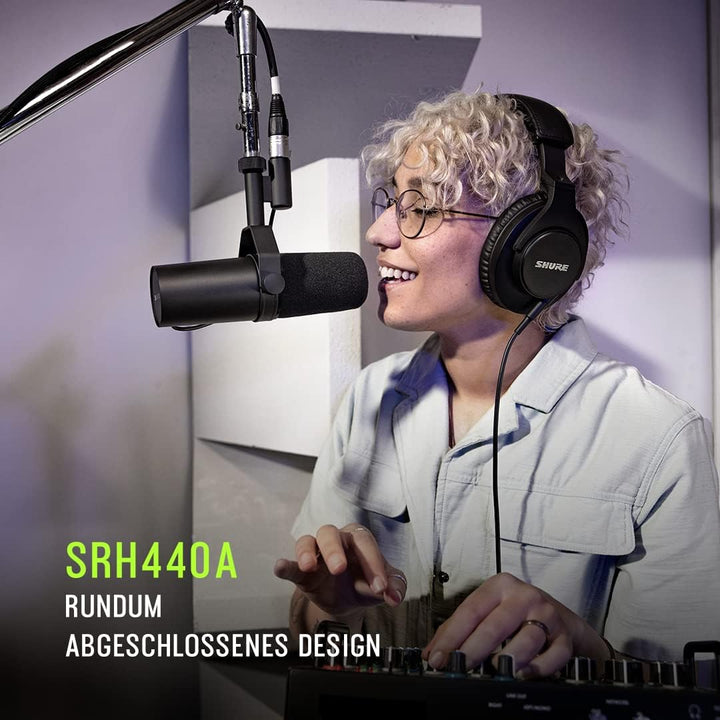Shure SRH440A Over -Ear Over -Ear -Kabel -Kopfhörer für Überwachung und Aufnahme, professionelle Stu