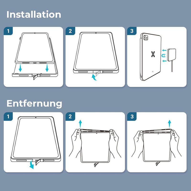 PITAKA Hülle für iPad Pro 11" 2022/2021 Magnetische Aufladbare Schutzhülle Kompatibel mit Magic Keyb