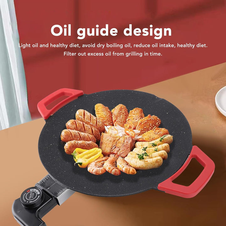 11,8 Zoll Elektrische Grillplatte, Antihaftbeschichtetes, Rauchfreies Elektrisches BBQ-Grill-Backble