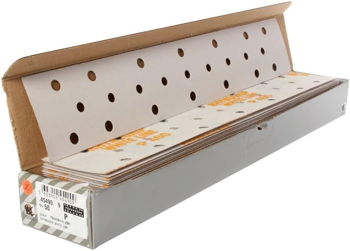70 x 420 mm 23H INDASA WHITELINE Schleifstreifen mit Klett diverse Körnungen zur Auswahl (50 Schleif