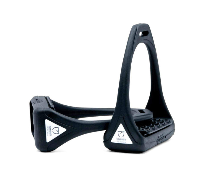 Compositi Steigbügel Reflex Reflective leicht, mit breiter Trittfläche, stabil in schwarz