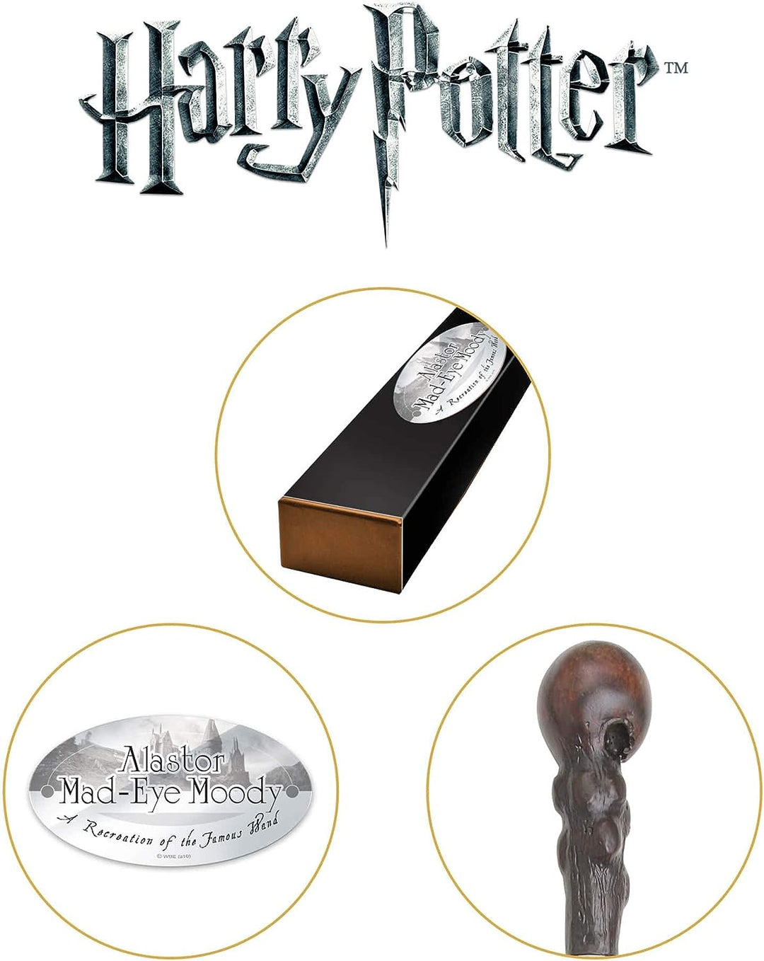 The Noble Collection - Alastor Mad-Eye Moody Character Wand - 15in (38cm) Wizarding World Wand with