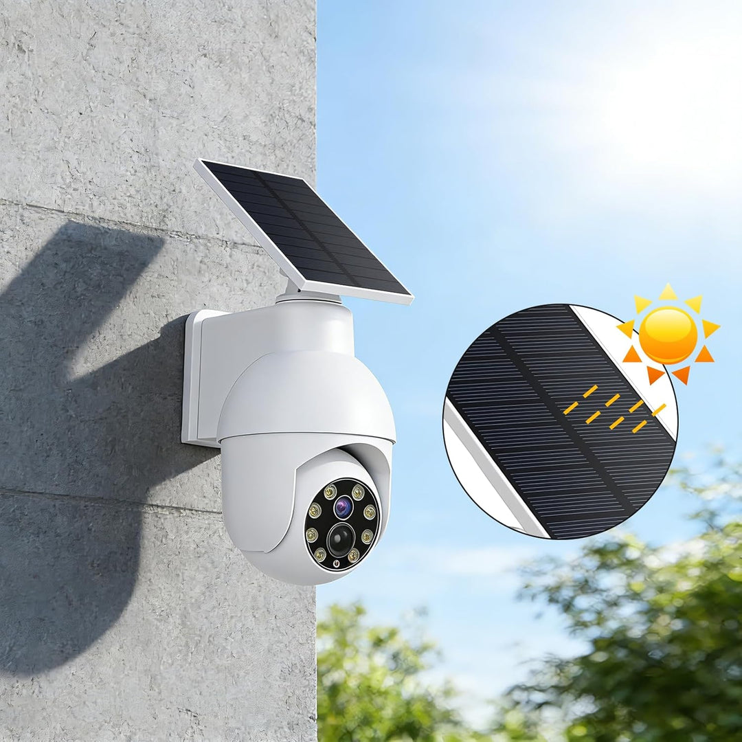 ERWEY Solar Dummy Kamera mit Sensorleuchte und Blinkendes rotes Licht, CCTV Fake Überwachungskameras