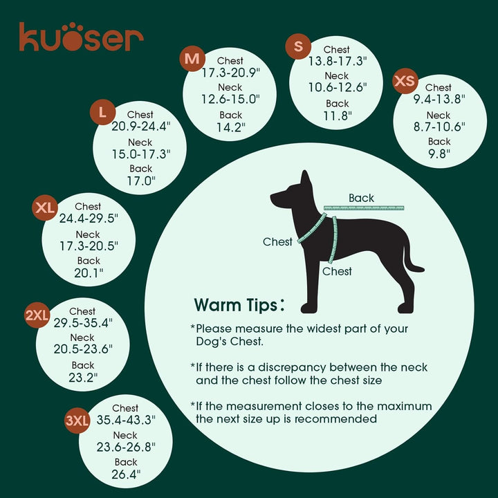 Kuoser Hundemantel Winter, Hundejacke Hundemantel für Grosse Hunde, Wasserdicht Hundemantel Fleece,