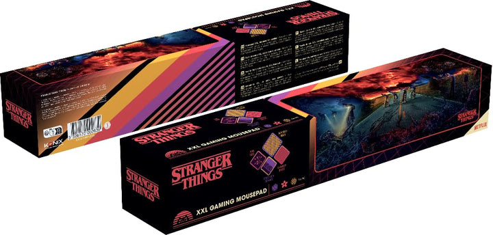 Konix Stranger Things XXL Gaming-Mauspad 90 x 46 cm - rutschfeste Mikrofaser-Oberfläche - Gummi - Me
