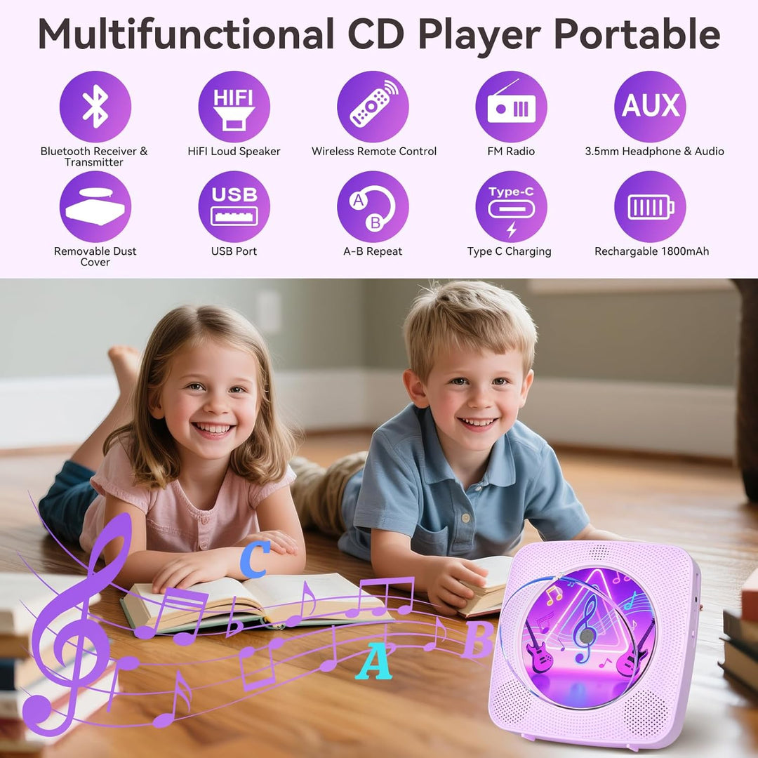 Radio mit CD Player Kinder: Kegaudio Tragbarer CD Players Tragbar mit Bluetooth Lautsprecher Frontan