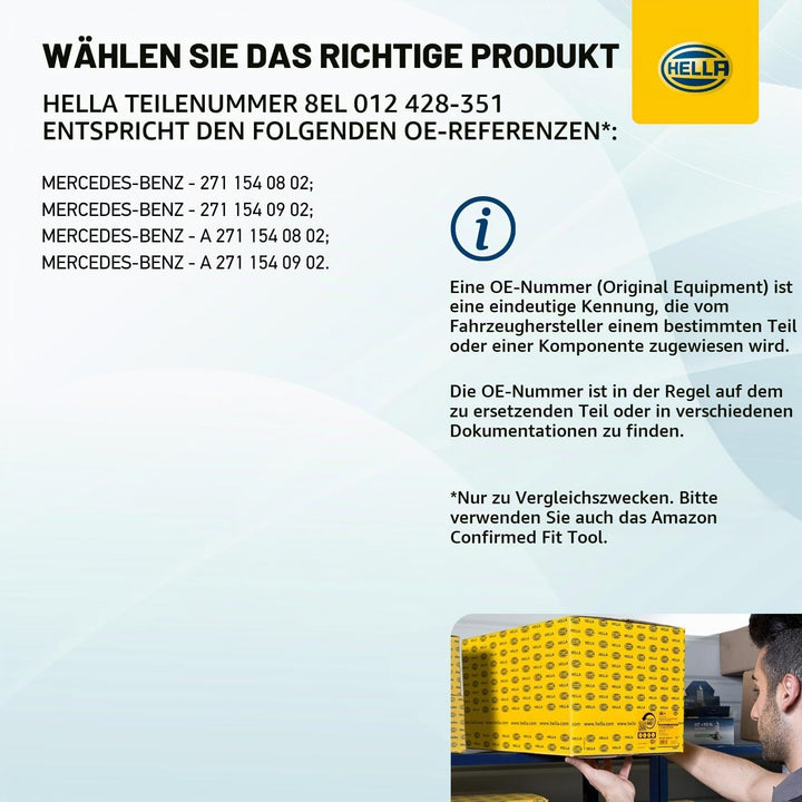 HELLA - Generator/Lichtmaschine - 14V - 120A - für u.a. Mercedes-Benz C-Class (W203) - 8EL 012 428-3