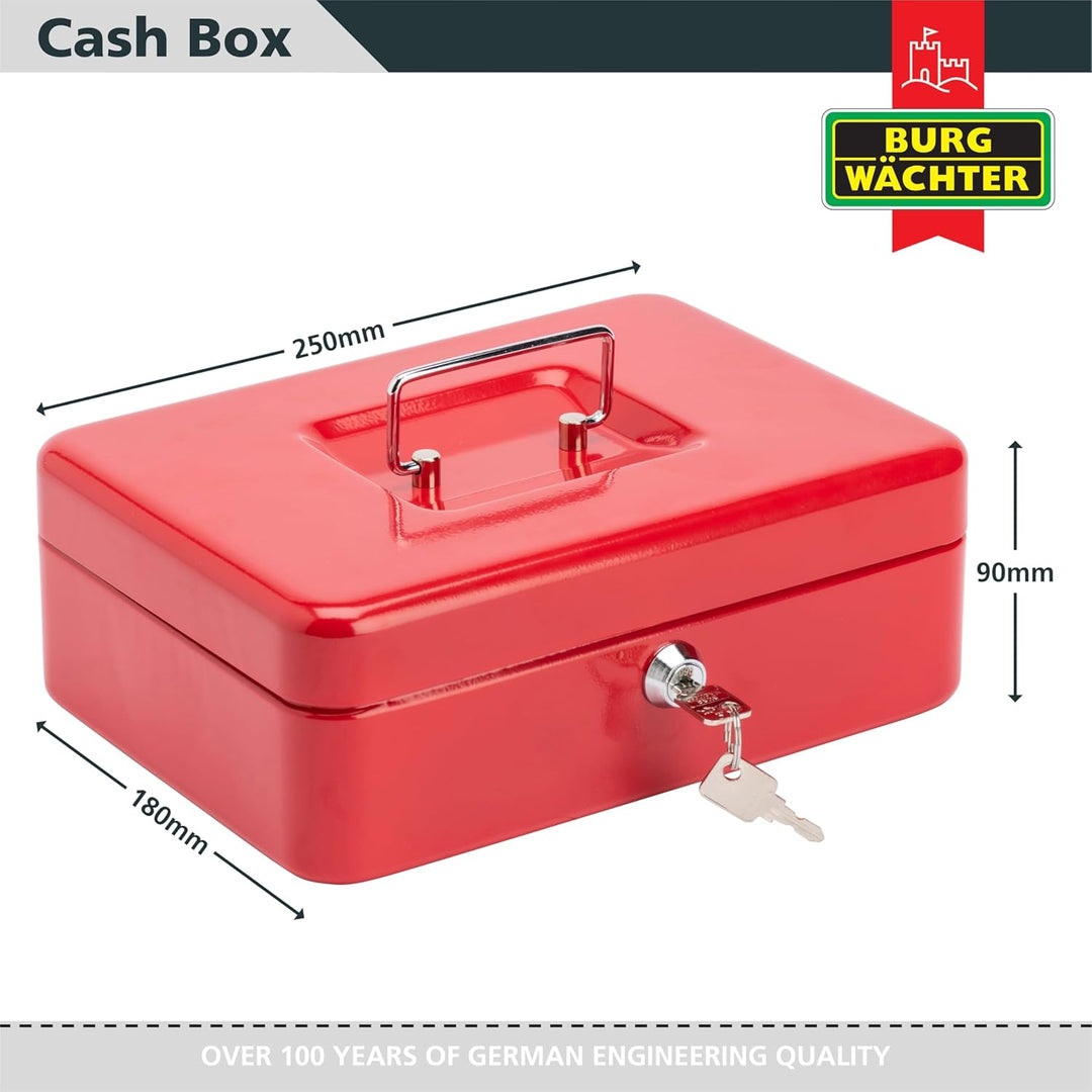 Burg-Wächter CB03R Geld 5025 Geldkassette, rot, 25,4 cm (10 Zoll) 25,4 cm (10 Zoll) Rot, 25,4 cm (10