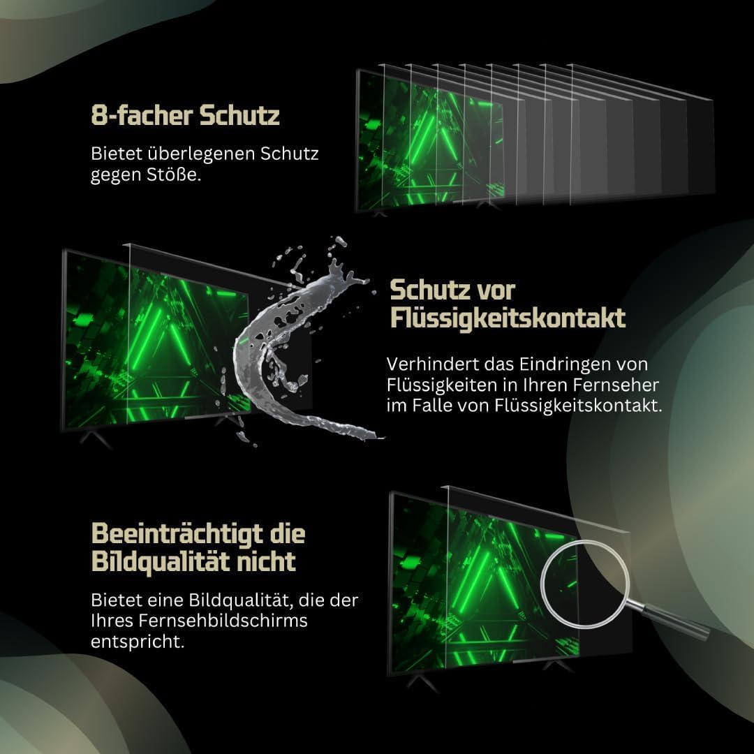 TV Bildschirmschutz 127 Bildschirm (50 Zoll)| Anti-Schaden Bildschirmschutz für Fernseher| TV-Schutz