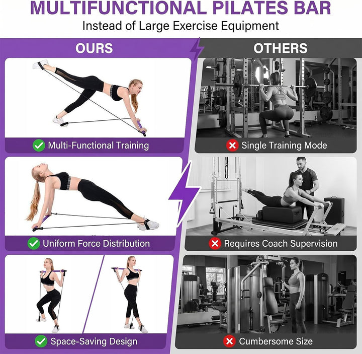 Pilates Set Dreisegment Sechsrohrsatz Pilates Kit Mit Removable Design TPR Elastic Rope Thick Iron R